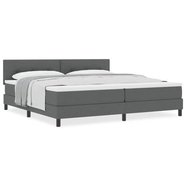 Boxspringbett mit Matratze Dunkelgrau 200x200 cm Stoff