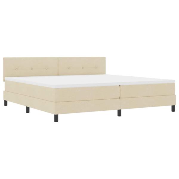 Boxspringbett mit Matratze Creme 200x200 cm Stoff