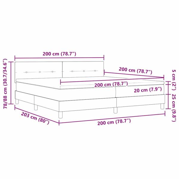 Boxspringbett mit Matratze Blau 200x200 cm Stoff