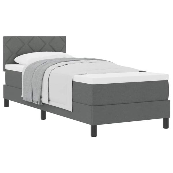 Boxspringbett mit Matratze Dunkelgrau 80x200 cm Stoff