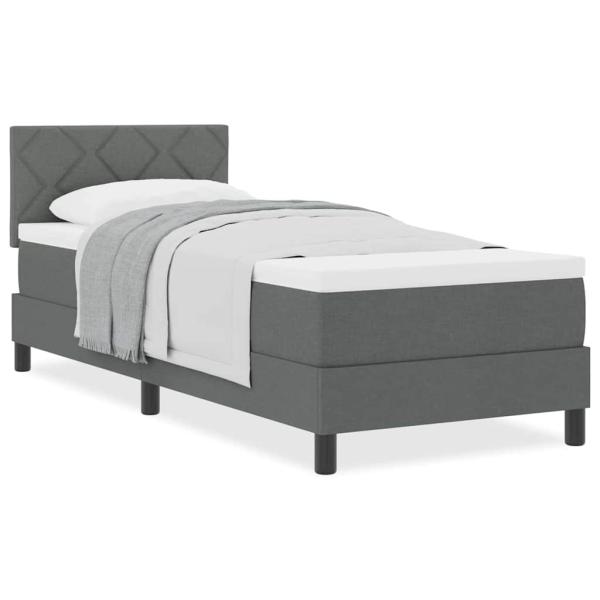 Boxspringbett mit Matratze Dunkelgrau 80x200 cm Stoff