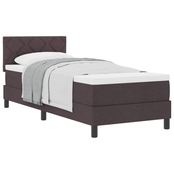 Boxspringbett mit Matratze Dunkelbraun 80x200 cm Stoff
