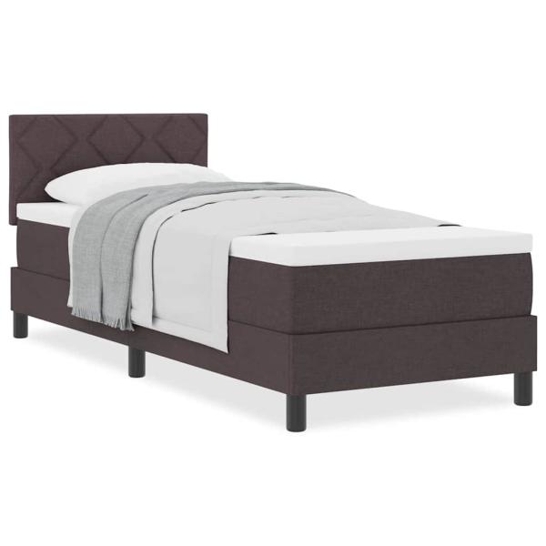 Boxspringbett mit Matratze Dunkelbraun 80x200 cm Stoff