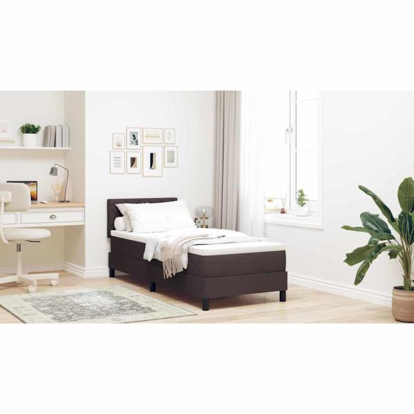 Boxspringbett mit Matratze Dunkelbraun 80x200 cm Stoff