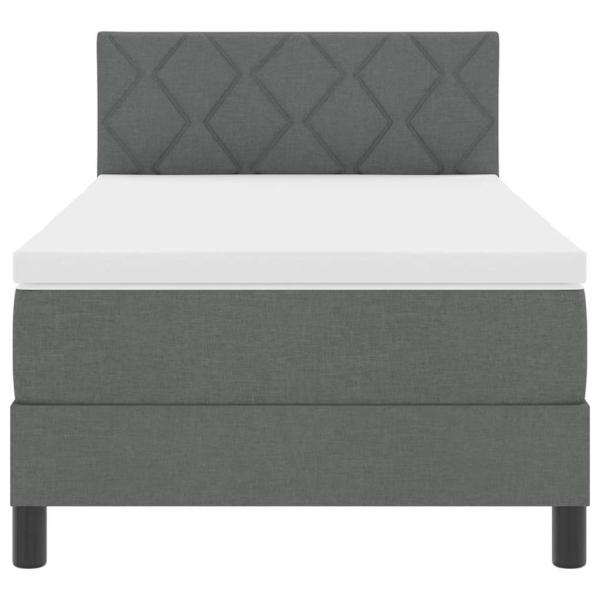 Boxspringbett mit Matratze Dunkelgrau 90x190 cm Stoff