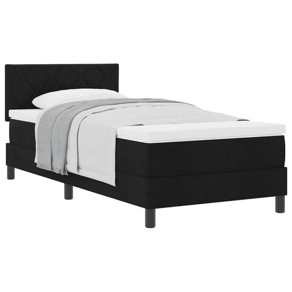 Boxspringbett mit Matratze Schwarz 90x190 cm Stoff