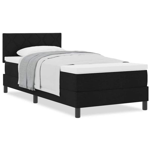 Boxspringbett mit Matratze Schwarz 90x190 cm Stoff