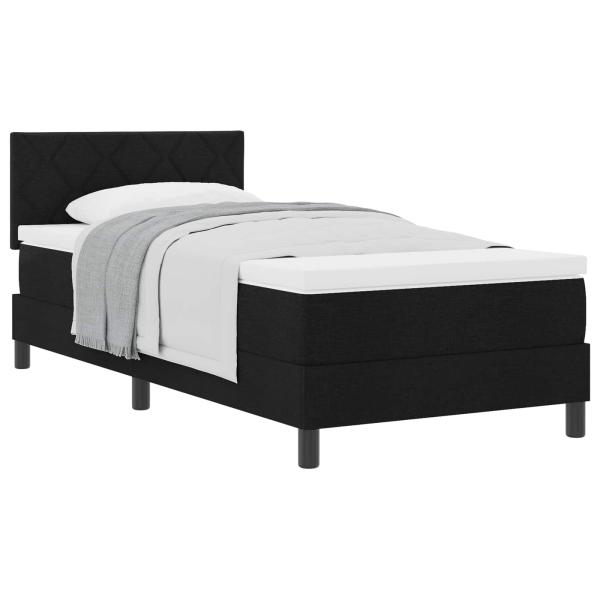 Boxspringbett mit Matratze Schwarz 90x190 cm Stoff