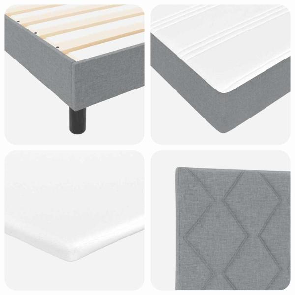 Boxspringbett mit Matratze Hellgrau 90x200 cm Stoff