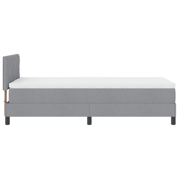 Boxspringbett mit Matratze Hellgrau 90x200 cm Stoff
