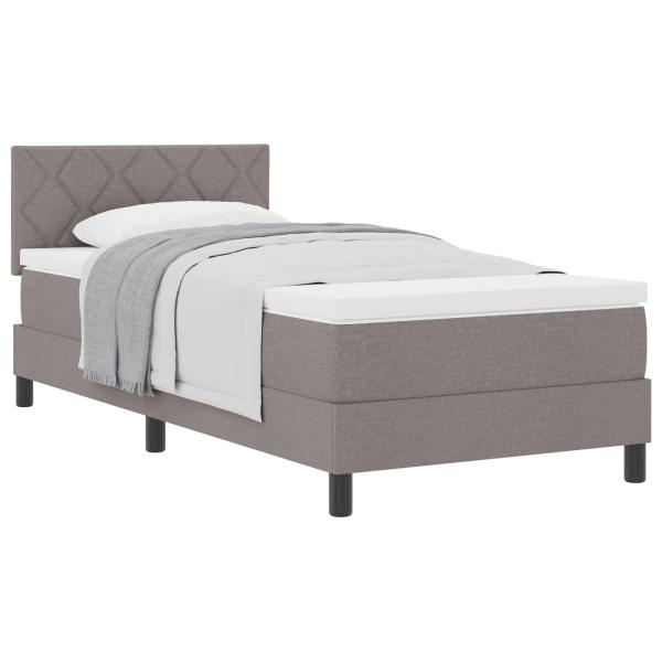 Boxspringbett mit Matratze Taupe 90x200 cm Stoff