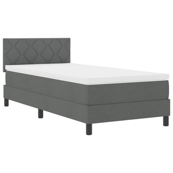 Boxspringbett mit Matratze Dunkelgrau 100x200 cm Stoff