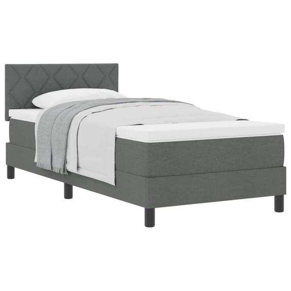Boxspringbett mit Matratze Dunkelgrau 100x200 cm Stoff