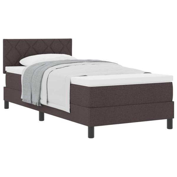 Boxspringbett mit Matratze Dunkelbraun 100x200 cm Stoff