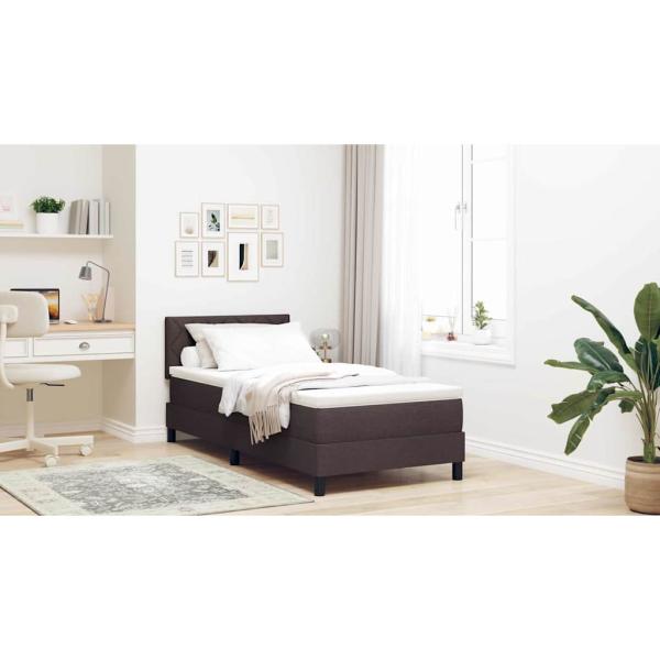 Boxspringbett mit Matratze Dunkelbraun 100x200 cm Stoff