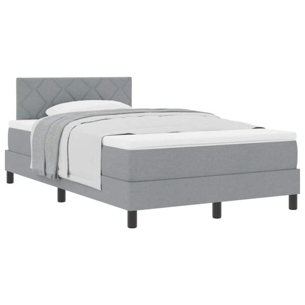 Boxspringbett mit Matratze Hellgrau 120x190 cm Stoff