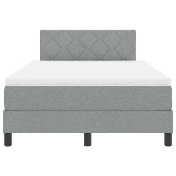 Boxspringbett mit Matratze Hellgrau 120x190 cm Stoff