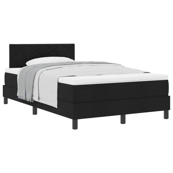 Boxspringbett mit Matratze Schwarz 120x190 cm Stoff