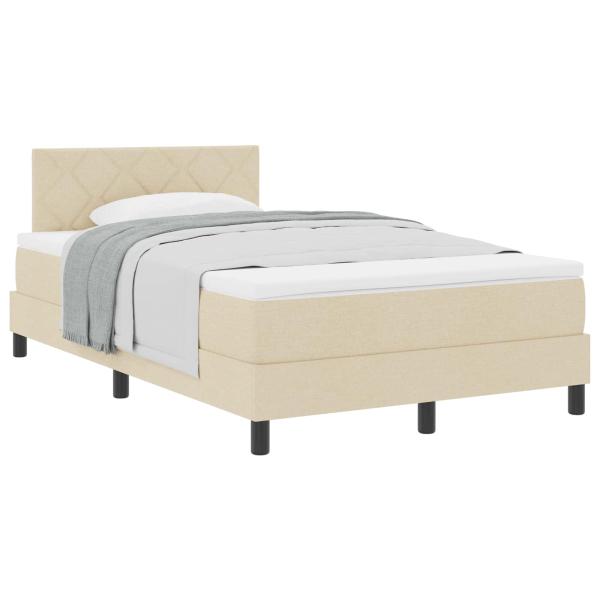 Boxspringbett mit Matratze Creme 120x190 cm Stoff