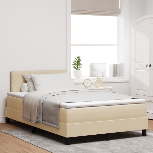 Boxspringbett mit Matratze Creme 120x190 cm Stoff