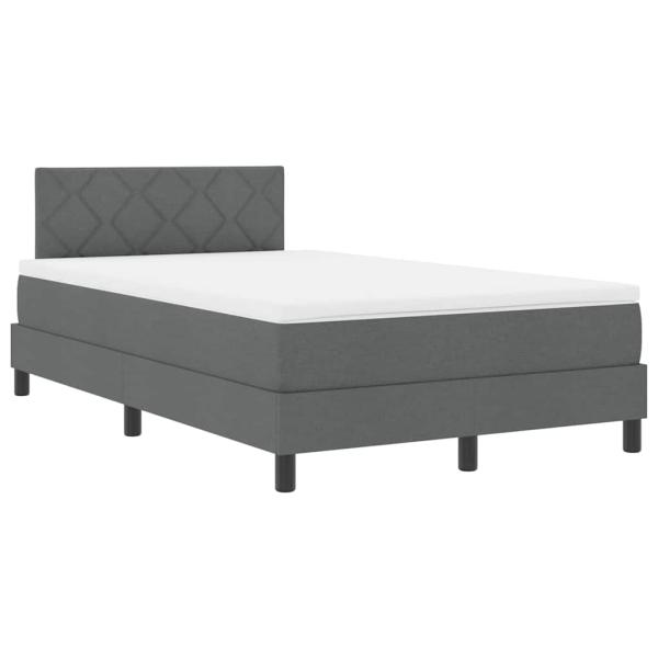 Boxspringbett mit Matratze Dunkelgrau 120x200 cm Stoff