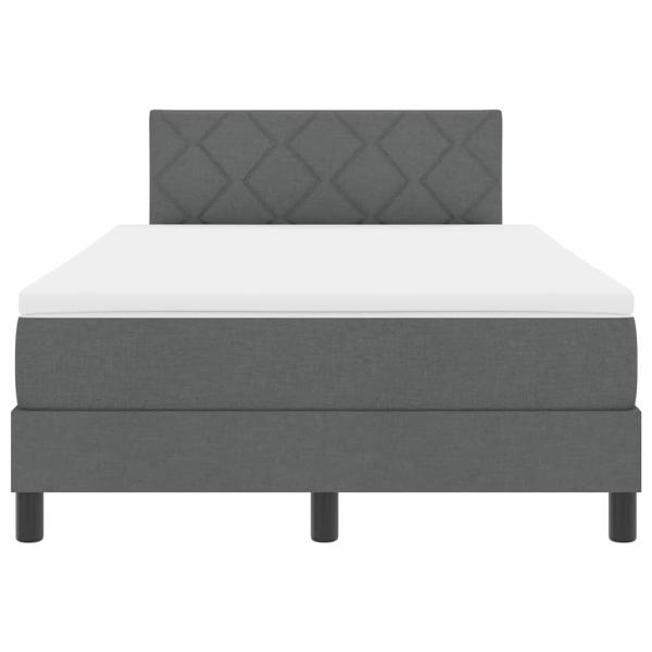 Boxspringbett mit Matratze Dunkelgrau 120x200 cm Stoff
