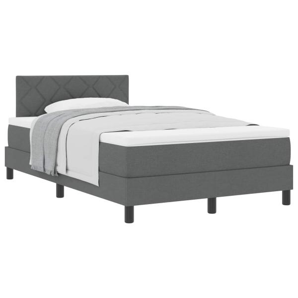 Boxspringbett mit Matratze Dunkelgrau 120x200 cm Stoff