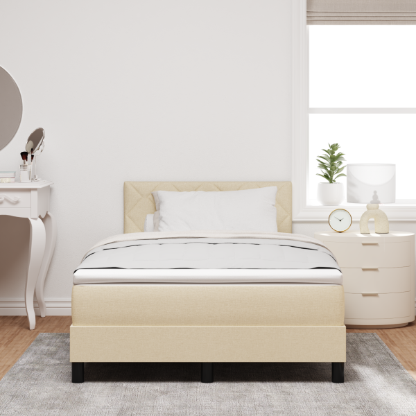 Boxspringbett mit Matratze Creme 120x200 cm Stoff