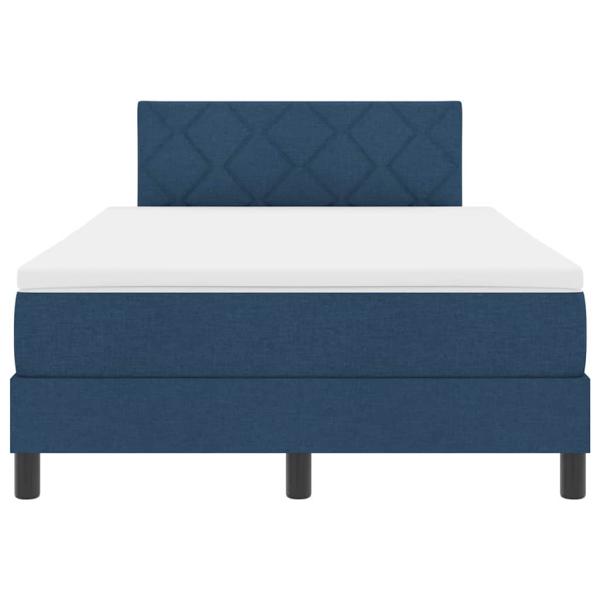 Boxspringbett mit Matratze Blau 120x200 cm Stoff