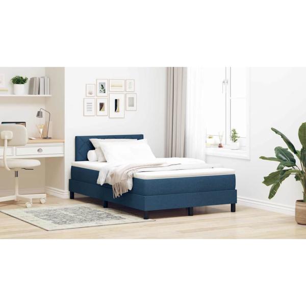 Boxspringbett mit Matratze Blau 120x200 cm Stoff