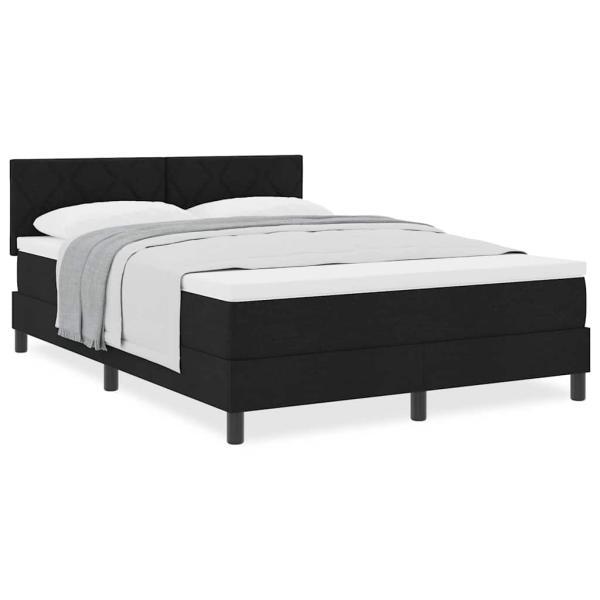 Boxspringbett mit Matratze Schwarz 140x190 cm Stoff