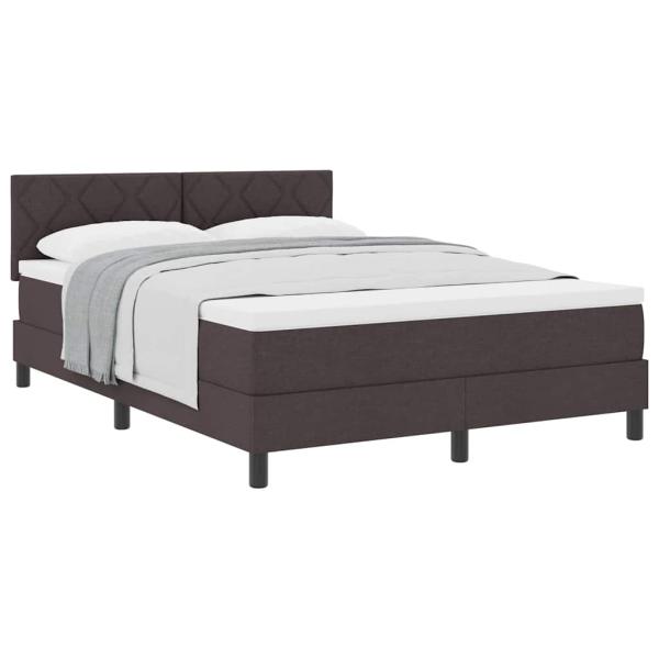 Boxspringbett mit Matratze Dunkelbraun 140x190 cm Stoff