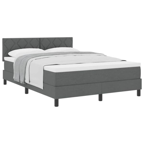 Boxspringbett mit Matratze Dunkelgrau 140x200 cm Stoff