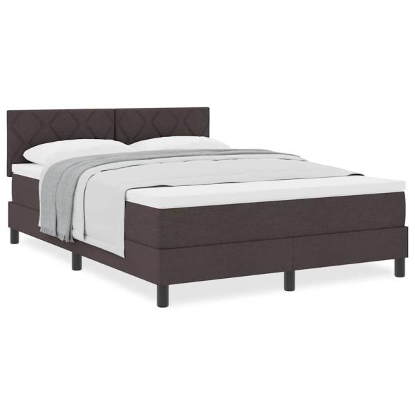 Boxspringbett mit Matratze Dunkelbraun 140x200 cm Stoff