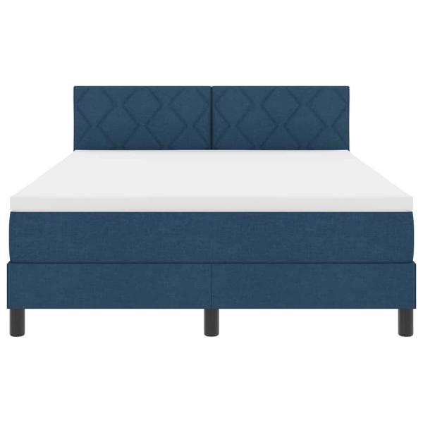 Boxspringbett mit Matratze Blau 140x200 cm Stoff