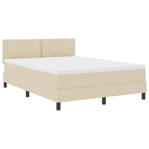 Boxspringbett mit Matratze Creme 160x200 cm Stoff