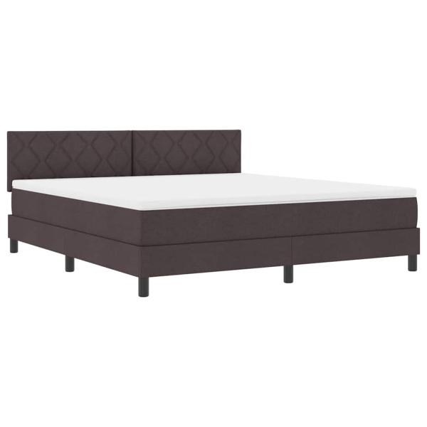 Boxspringbett mit Matratze Dunkelbraun 180x200 cm Stoff