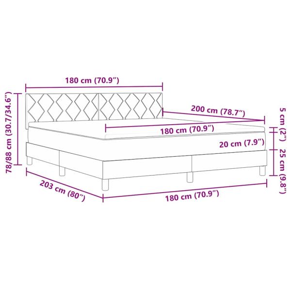 Boxspringbett mit Matratze Creme 180x200 cm Stoff
