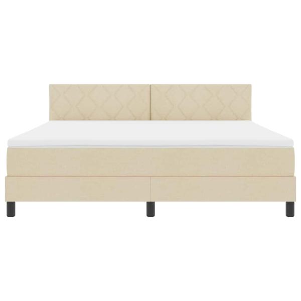 Boxspringbett mit Matratze Creme 180x200 cm Stoff