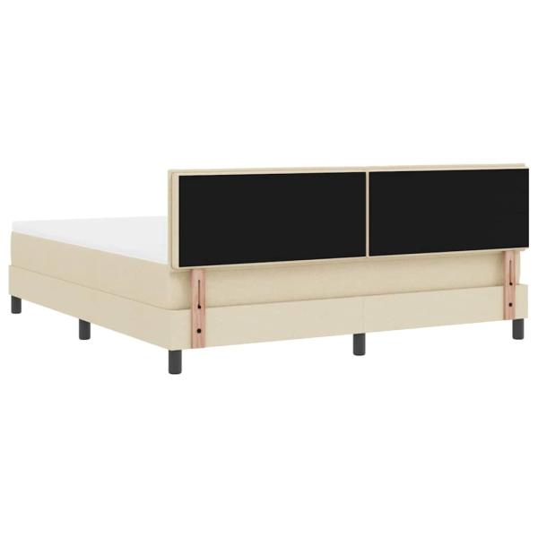 Boxspringbett mit Matratze Creme 180x200 cm Stoff