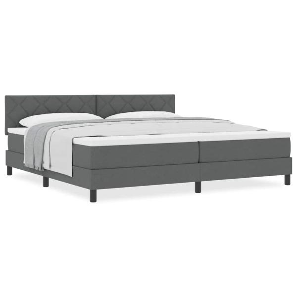 Boxspringbett mit Matratze Dunkelgrau 200x200 cm Stoff