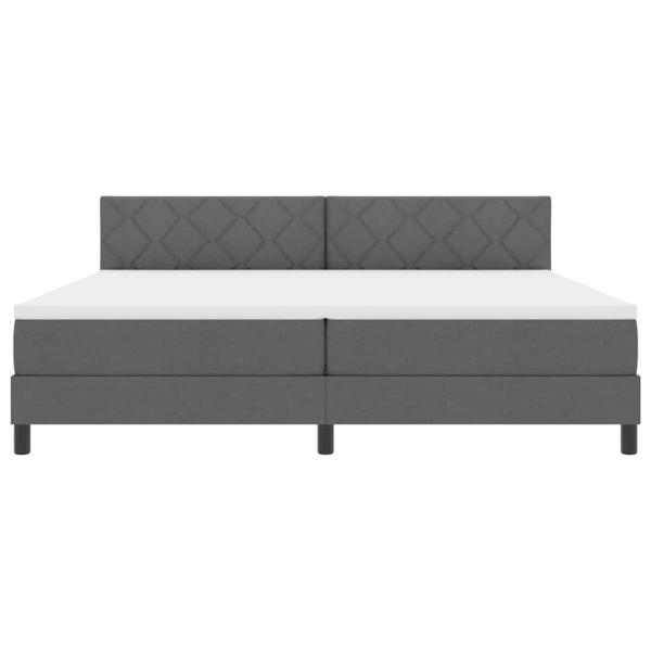Boxspringbett mit Matratze Dunkelgrau 200x200 cm Stoff