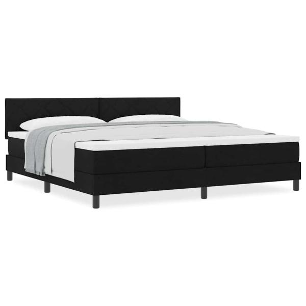 Boxspringbett mit Matratze Schwarz 200x200 cm Stoff