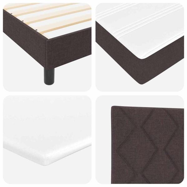 Boxspringbett mit Matratze Dunkelbraun 200x200 cm Stoff