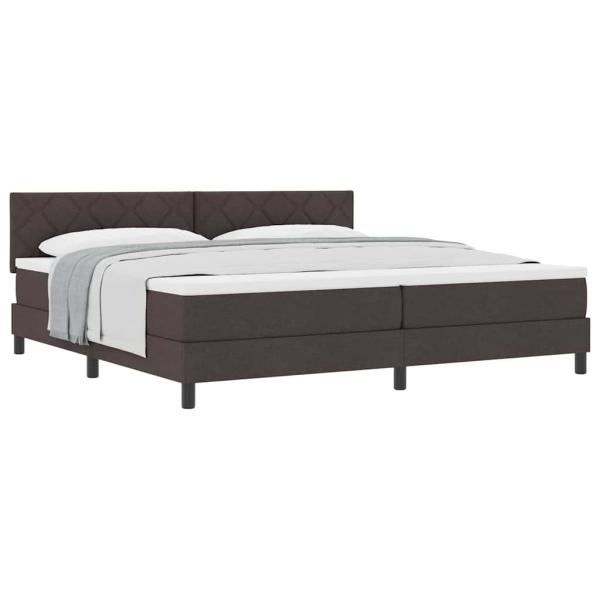 Boxspringbett mit Matratze Dunkelbraun 200x200 cm Stoff