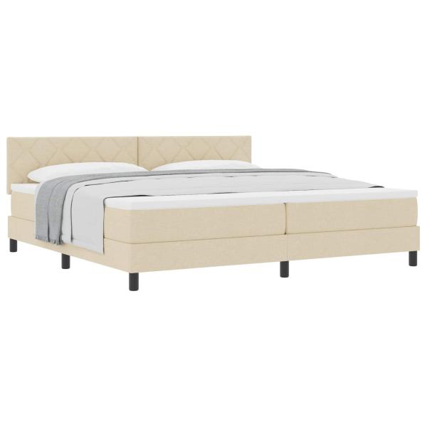 Boxspringbett mit Matratze Creme 200x200 cm Stoff