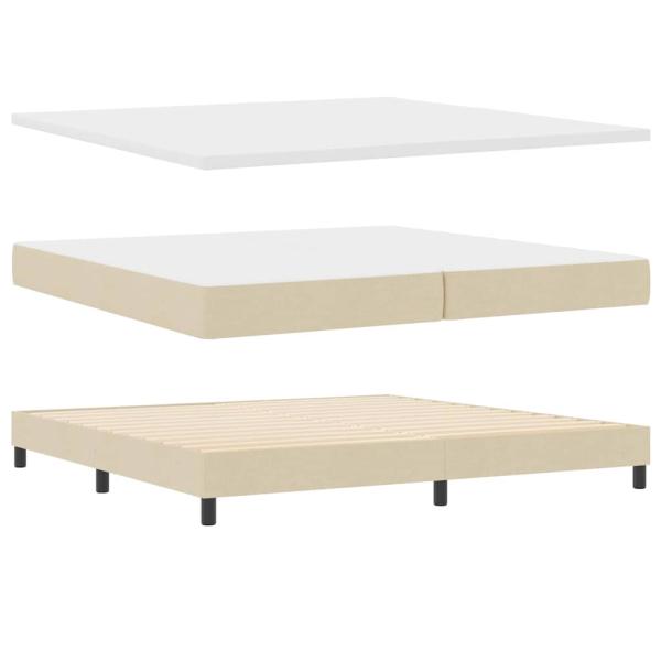 Boxspringbett mit Kopfteil Creme 200 x 200 cm Stoff