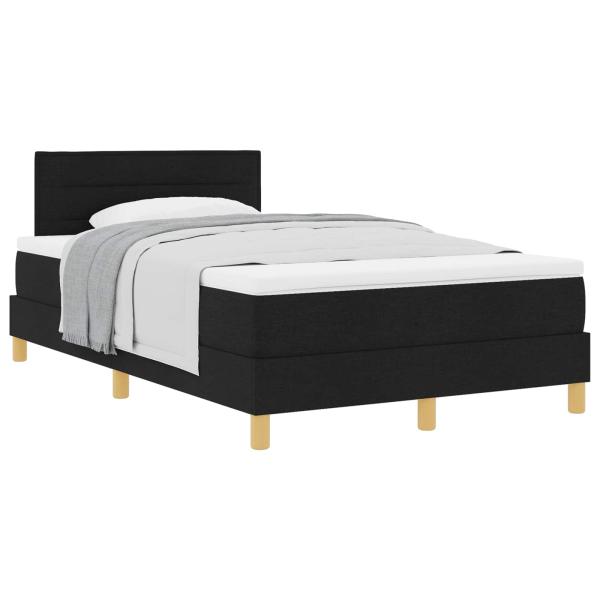 Boxspringbett mit Matratze Schwarz 120x190 cm Stoff