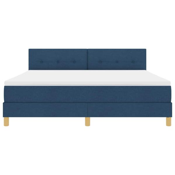 Boxspringbett mit Matratze Blau 180x200 cm Stoff