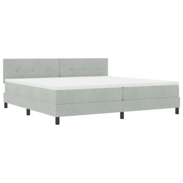Boxspringbett mit Matratze Hellgrau 200x200 cm Samt
